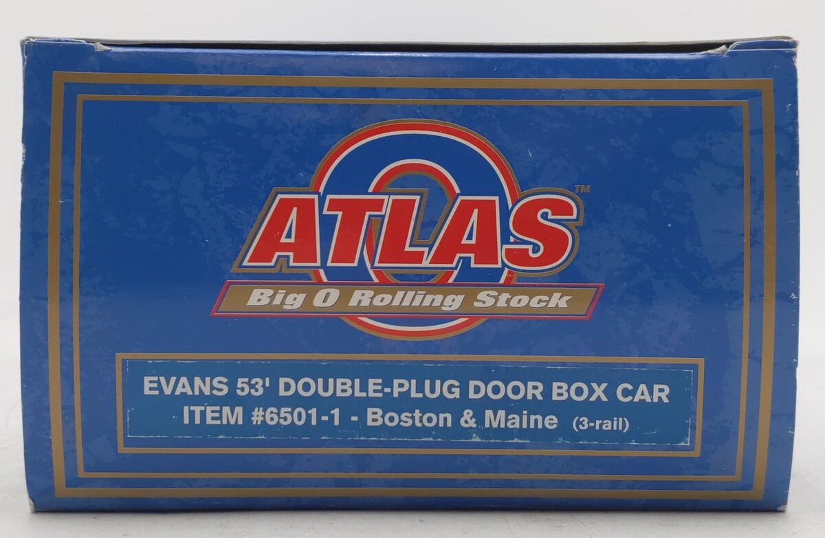 Atlas 6501-1 O Boston & Maine Evans 53' Double Plug Door Boxcar #105 (3-Rail) EX/Box