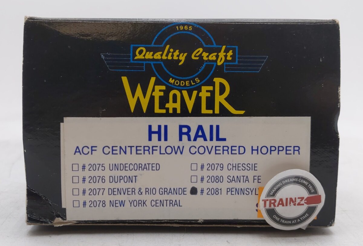 Weaver 2081 O Gauge Pennsylvania ACF Centerflow Covered Hopper EX/Box
