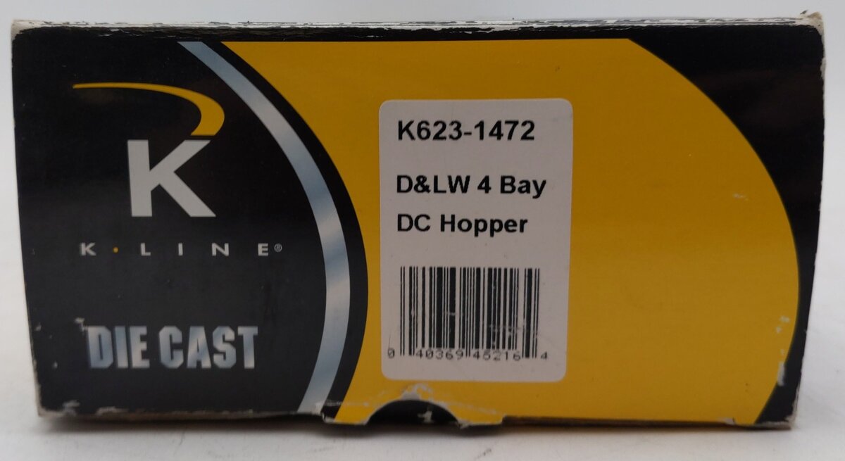 K-Line K623-1472 O Delaware, Lackawanna & Western 4-Bay Hopper w/ Load #84027 EX/Box