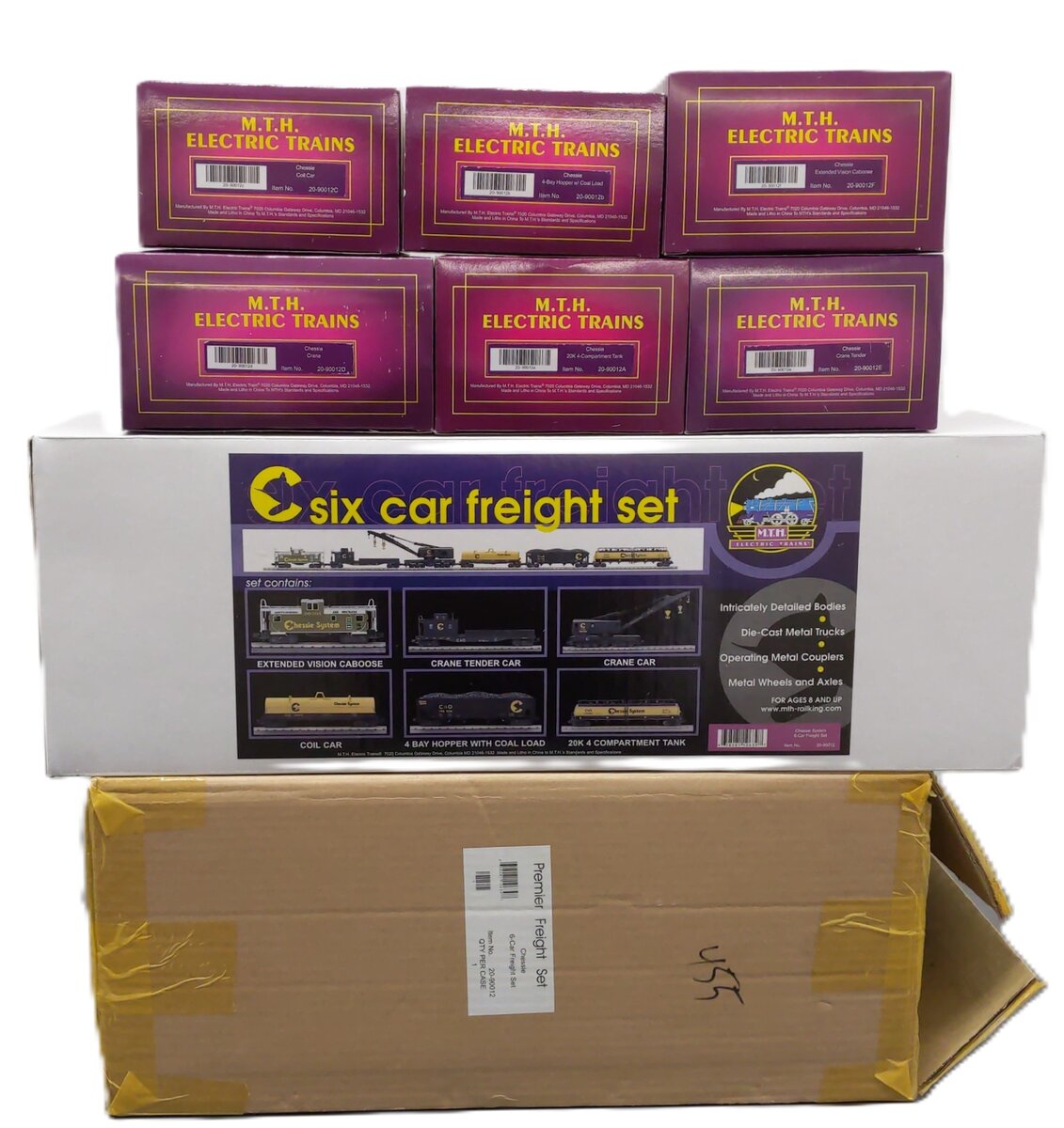 MTH 20-90012 O Gauge Chessie System Premier Freight 6-Car Set NIB
