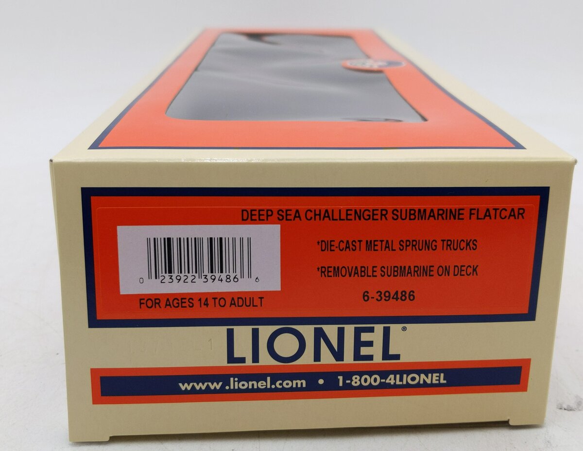 Lionel 6-39486 O Gauge Deep Sea Challenger Submarine Car LN/Box
