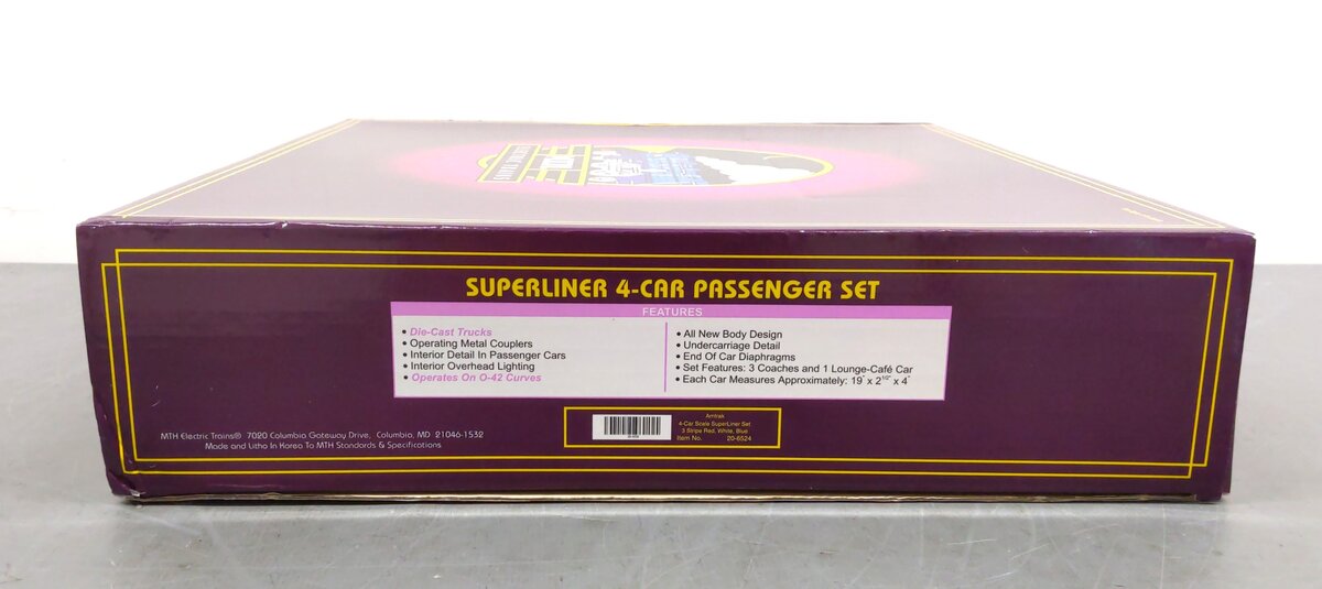 MTH 20-6524 O Gauge Amtrak Superliner Passenger Car Set EX/Box