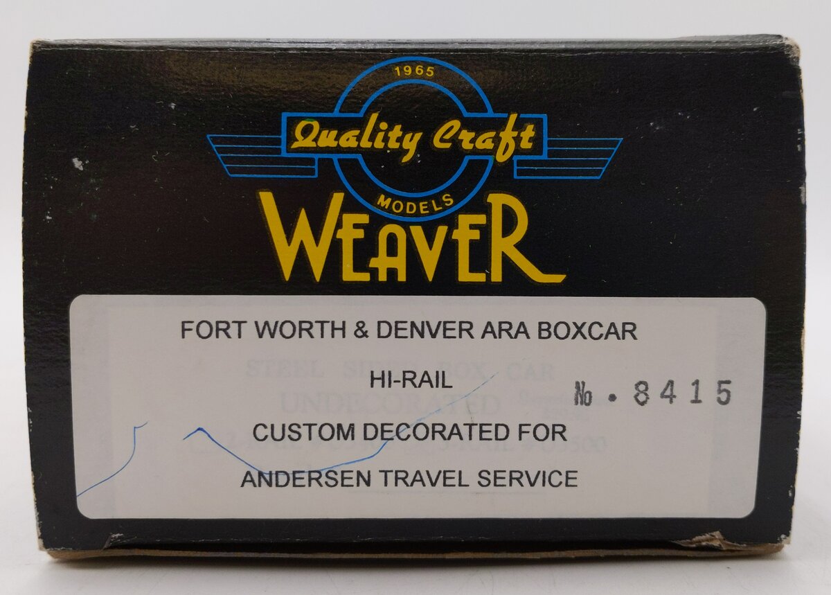 Weaver 8415 O Gauge Fort Worth & Denver Ara Hi-Rail Boxcar #8415 NIB