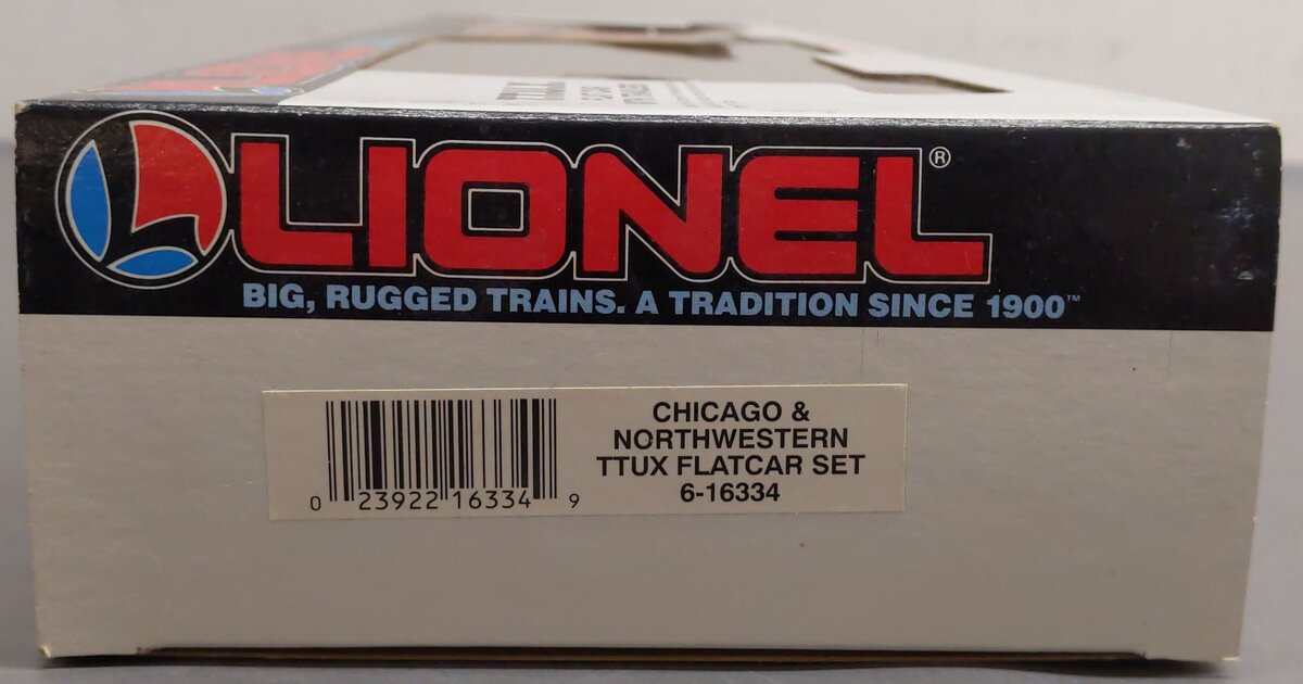 Lionel 6-16334 O Chicago & Northwestern TTUX Flat Cars with Trailers EX/Box