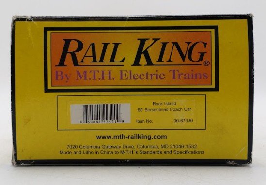MTH 30-67330 Rock Island 60' Streamlined ABS Coach Car EX/Box