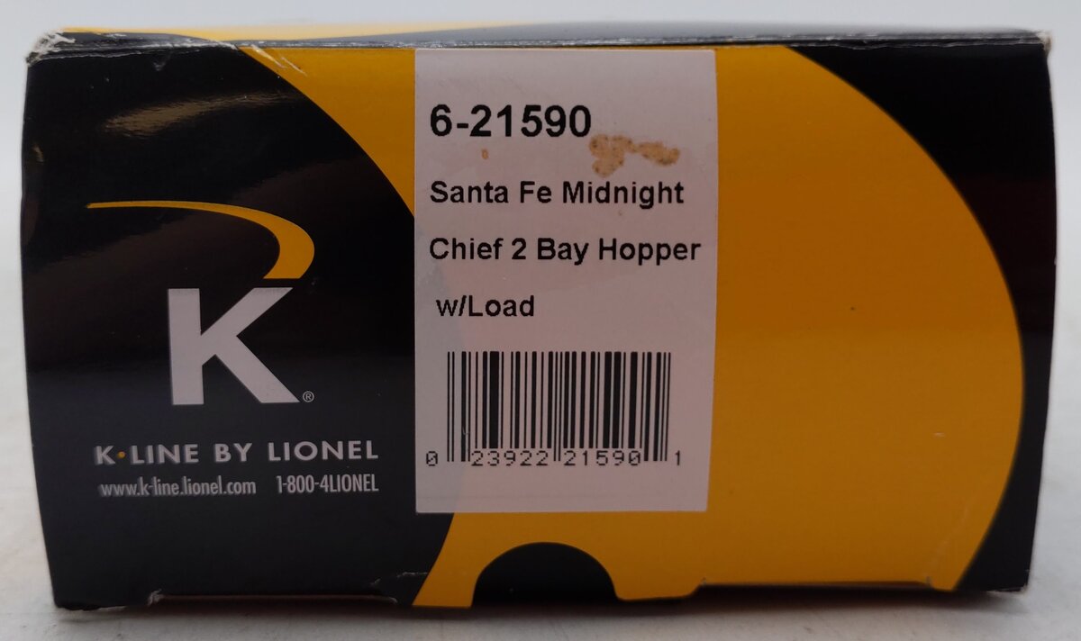 K-Line 6-21590 O Gauge Santa Fe Midnight Chief 2-Bay Hopper with Load #162277 EX/Box