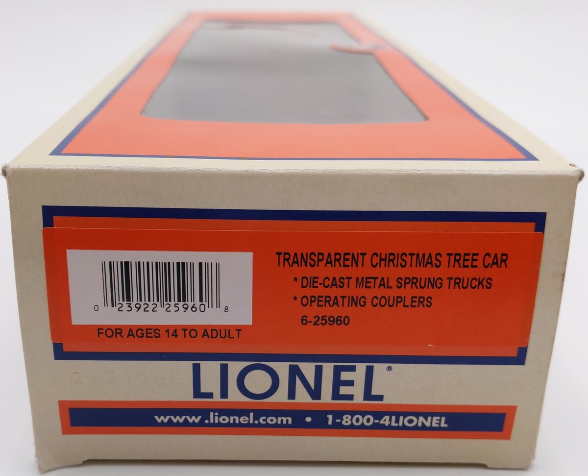 Lionel 6-25960 O North Pole Central Tree Delivery Transparent Boxcar #25960 EX/Box