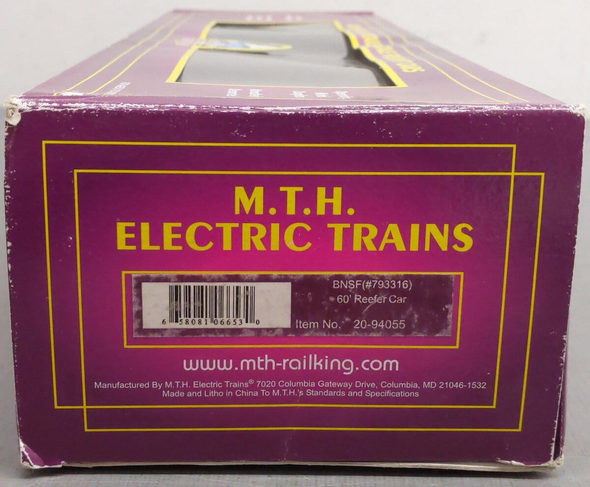 MTH 20-94055 Burlington North & Santa Fe 60‘ Reefer Car #793316 LN/Box
