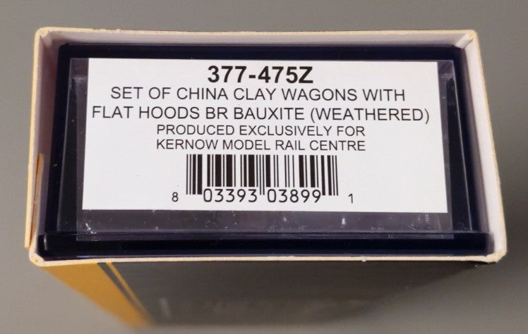 Graham Farish 377-475Z N Weathered BR China Clay wagons w/ Flat Hoods (Set of 3) LN/Box