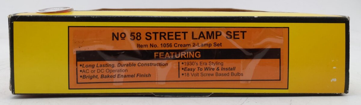 MTH 1056 O Scale Cream Diecast Street Lamp Set #58 EX/Box