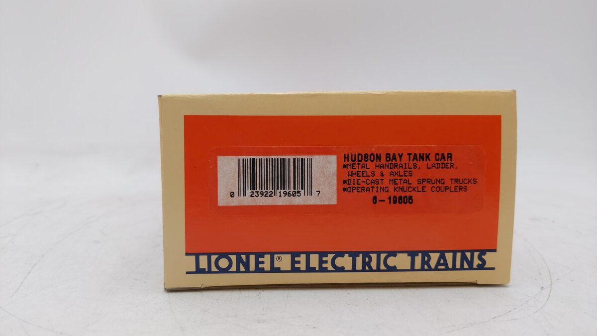 Lionel 6-19605 O Gauge Hudson Bay Single Dome Tank Car EX/Box