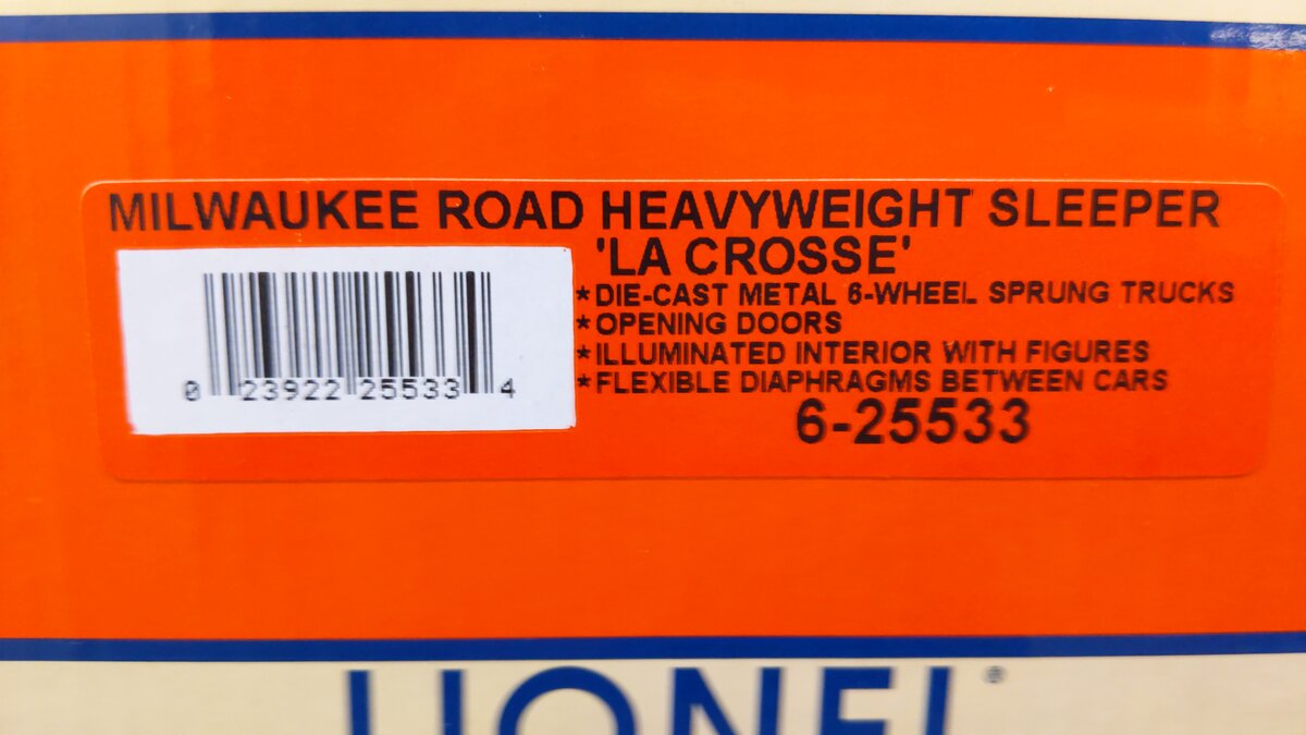 Lionel 6-25515 O Milwaukee Road "Olympian" Heavyweight 4-Car Passenger Set EX/Box
