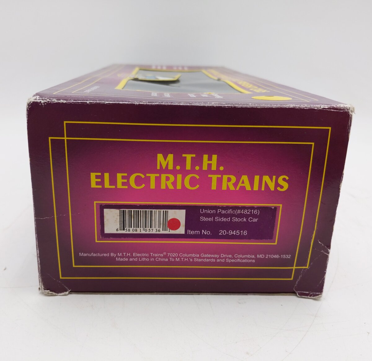 MTH 20-94516 O Gauge Union Pacific Steel Sided Stock Car #48219 LN/Box