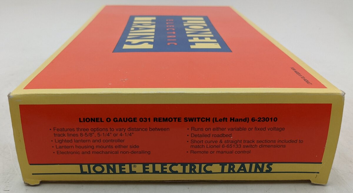 Lionel 6-23010 O O31 Left Hand Remote Control Switch Turnout VG/Box
