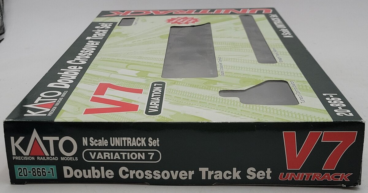 Kato 20-866-1 N Scale V7 Unitrack Double Crossover Track Set VG/Box