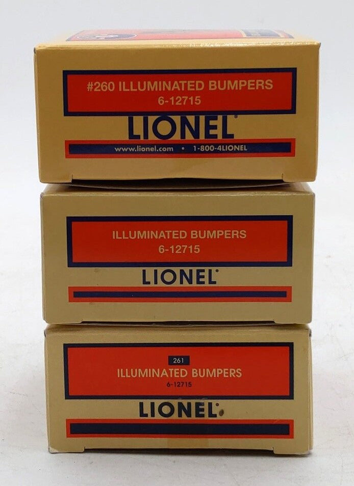 Lionel 6-12715 O Gauge O27 Illuminated Plastic Bumpers (6) VG/Box