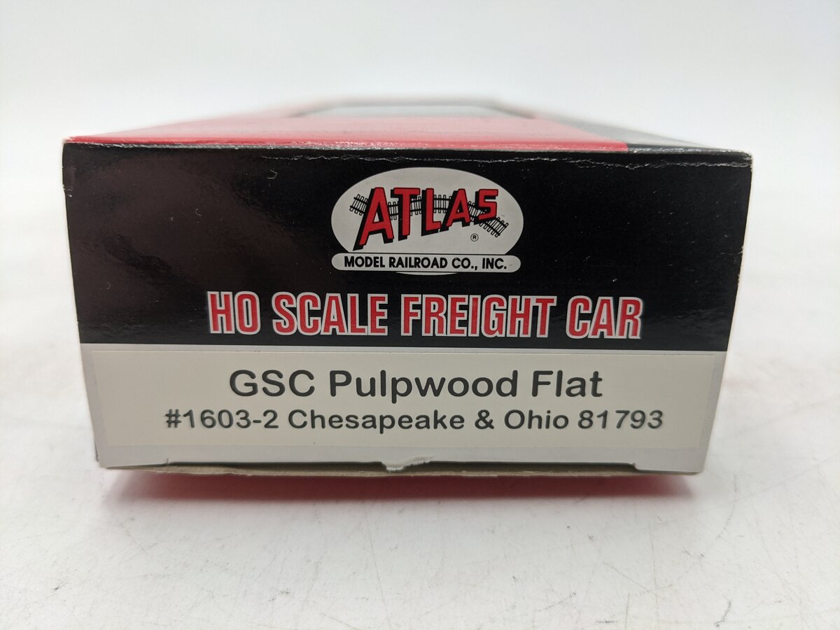 Atlas 1603-2 HO Scale Chesapeake & Ohio Railroad GSC Pulpwood Flat Car #81793 EX/Box