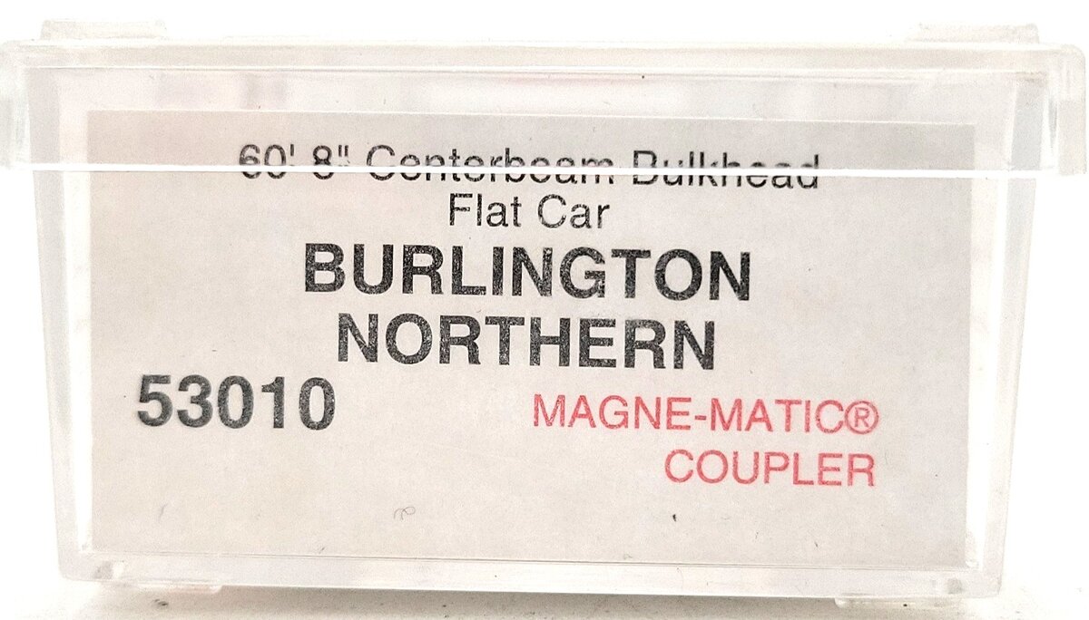 Micro-Trains 05300010 N Burlington Northern Centerbeam Bulkhead Flat Car #624463 LN/Box