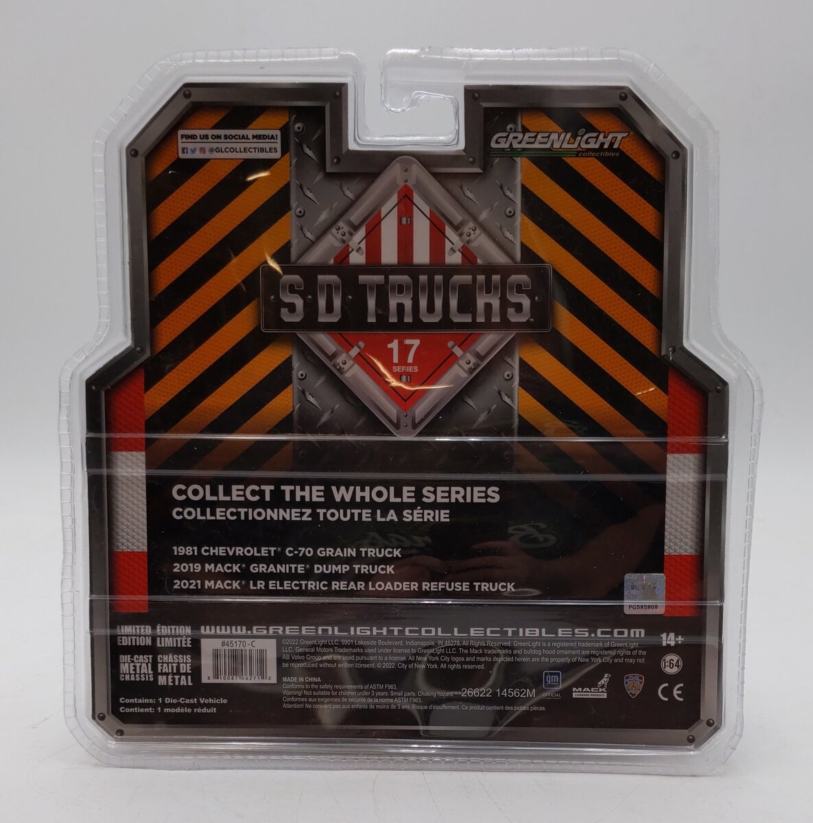 Greenlight Collectibles 1:64 Series 17 2021 Mack LR Electric Loader Refuse Truck MT/Box