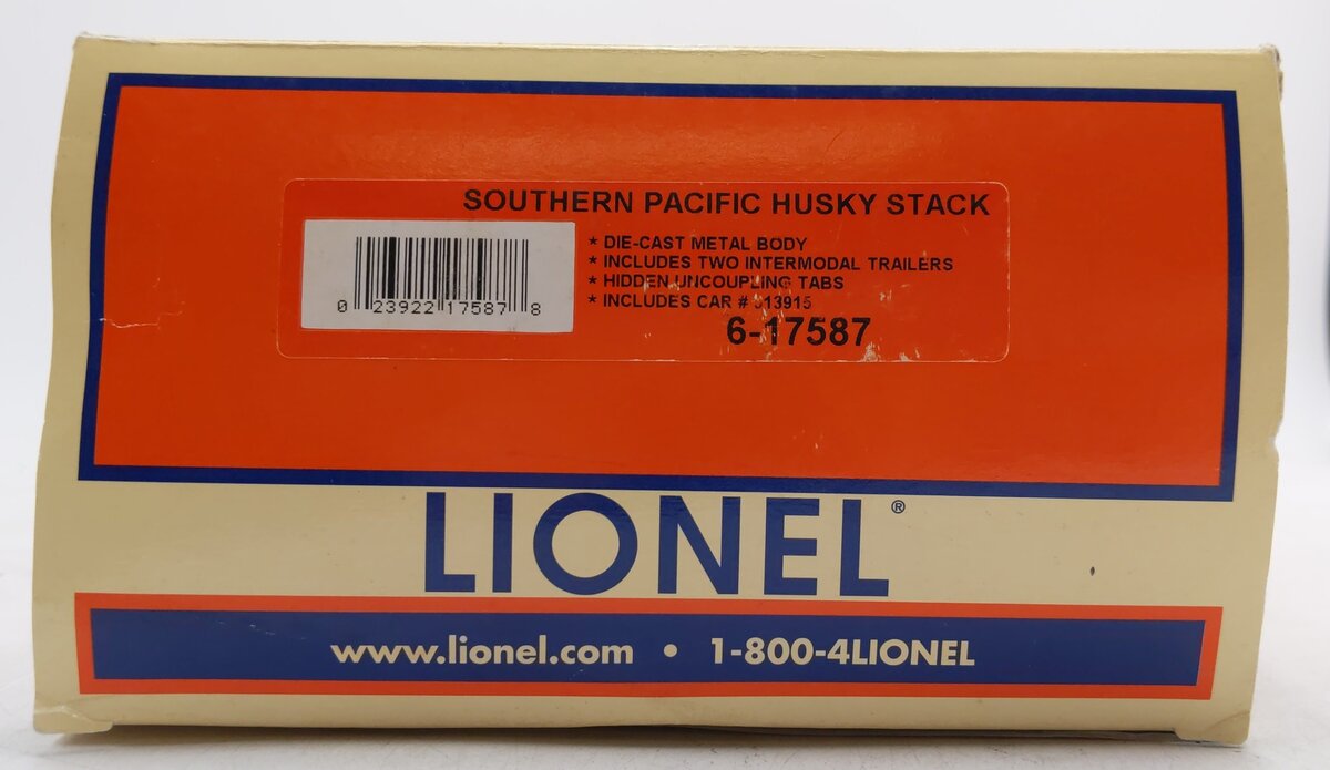Lionel 6-17587 O Southern Pacific Husky Stack Flat Car #513915 EX/Box