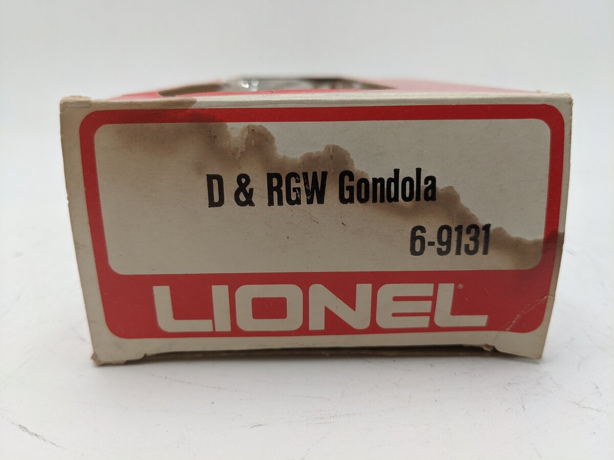 Lionel 6-9131 O Gauge Denver and Rio Grande Western Long Gondola (Orange) EX/Box