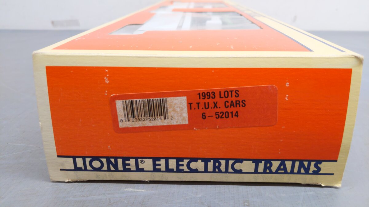 Lionel 6-52014 O Gauge Burlington Northern TTUX Flat Car with Trailers VG/Box