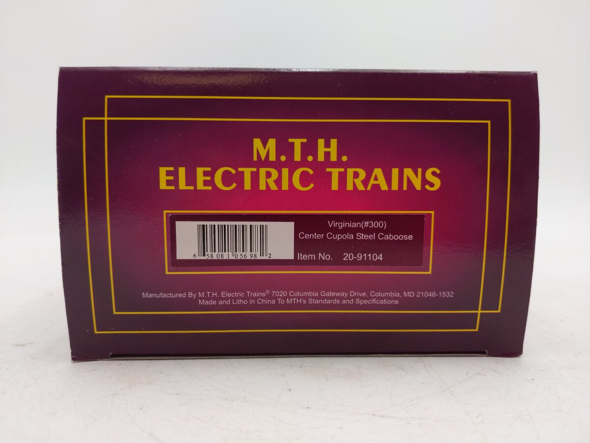 MTH 20-91104 O Gauge Virginian Center Cupola Steel Caboose #300 EX/Box