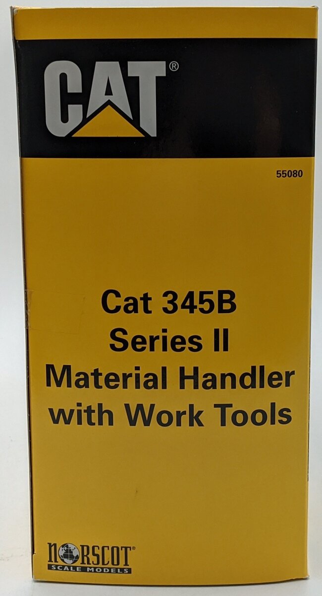 Norscot 55080 1:50 Diecast CAT 345B Series II Material Handler W/Work Tools NIB