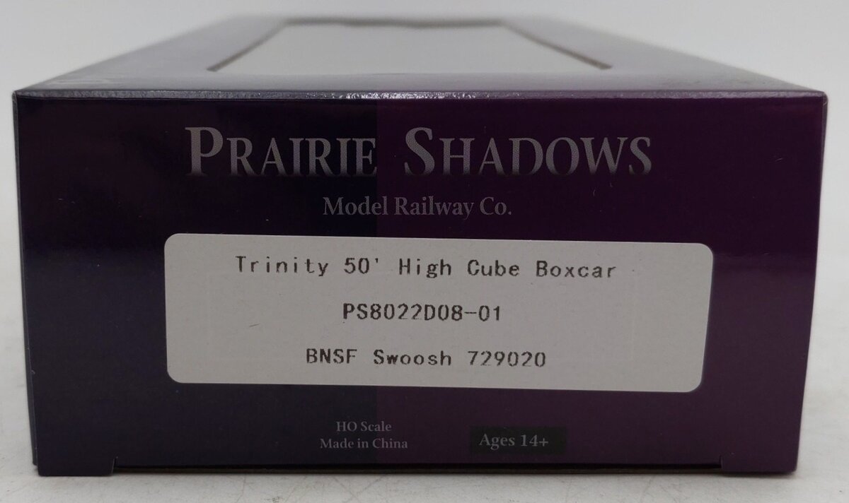 Prairie Shadows PS8022D08-01 HO Scale Trinity 50' High Cube Box Car #729020 LN/Box