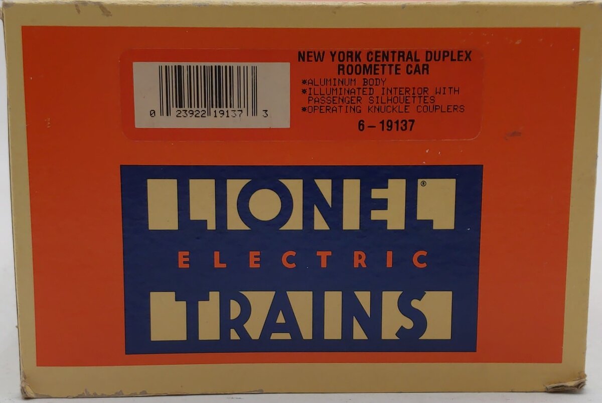Lionel 6-19137 O Gauge New York Central "Dunkirk Harbor" Duplex Roomette Car VG/Box