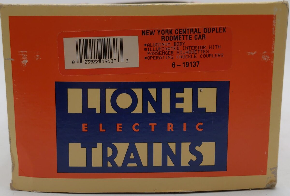 Lionel 6-19137 O Gauge New York Central "Dunkirk Harbor" Duplex Roomette Car EX/Box