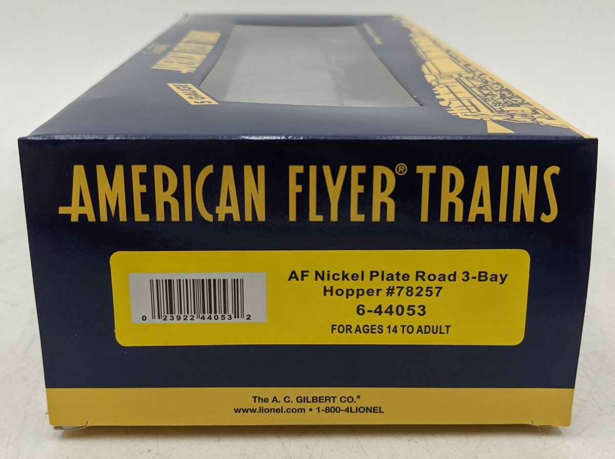 American Flyer 6-44053 S Nickel Plate Road American Flyer 3-Bay Hopper #78257