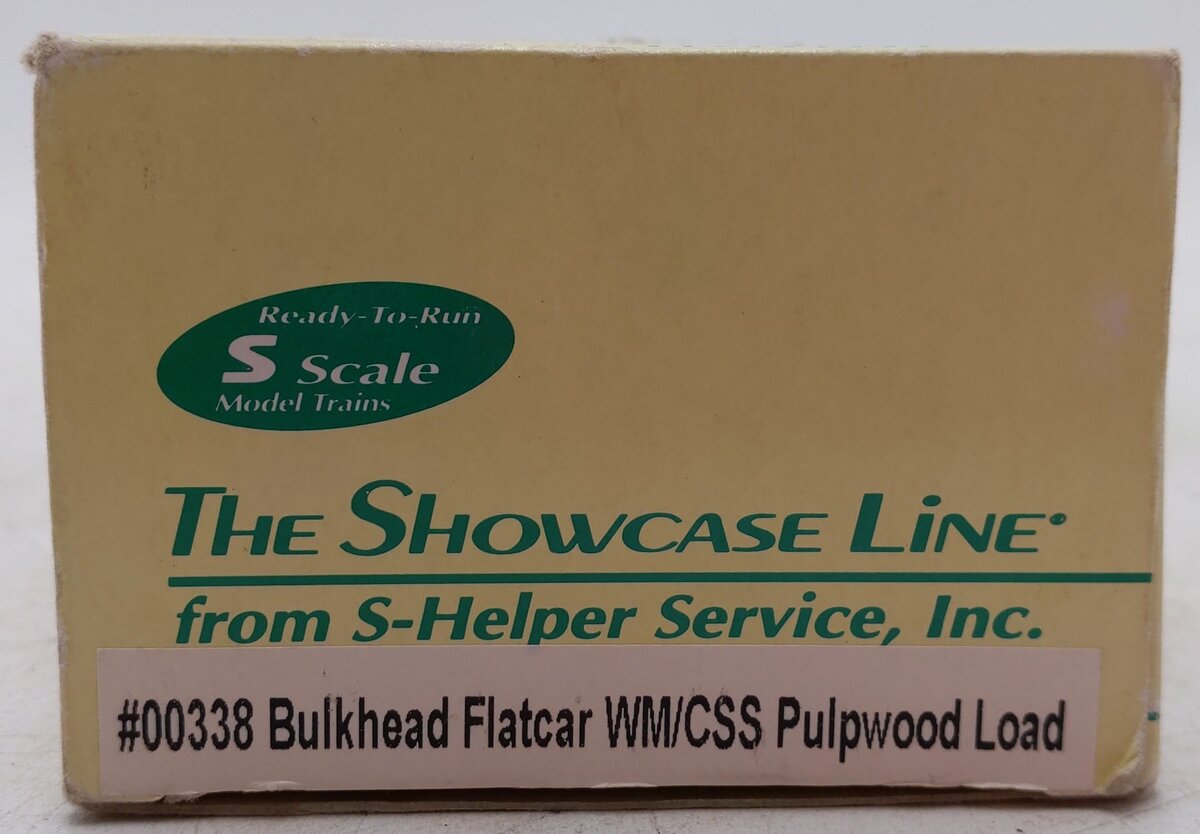 S-Helper 00338 "S" Scale WM/CSS Bulkhead Flatcar W/ Wood Load LN/Box