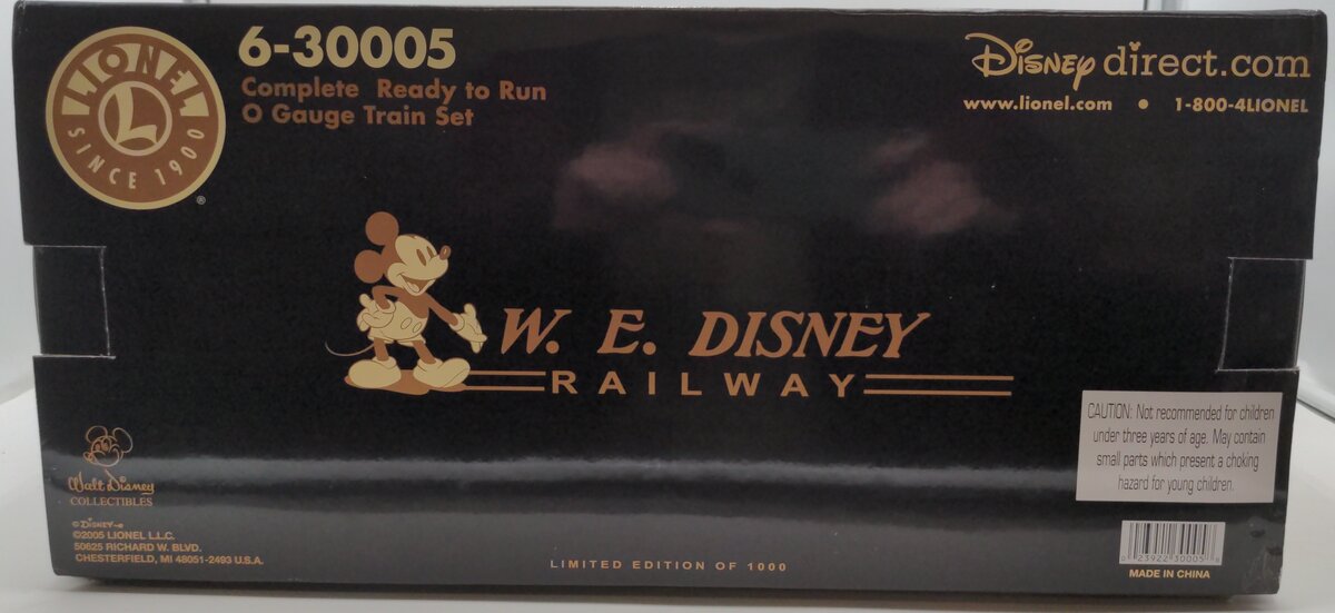 Lionel 6-30005 O Gauge W.E. Disney Railway Steam Train Set EX/Box