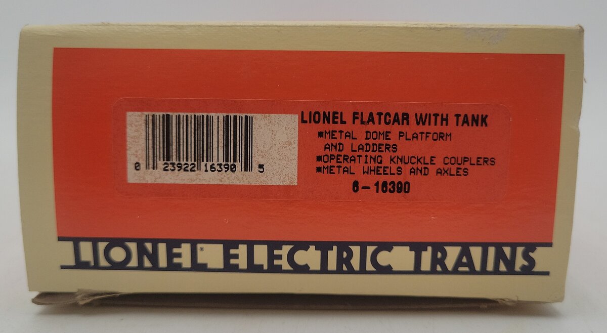 Lionel 6-16390 O Gauge Lionelville Fire Rescue Flatcar w/Water Tank EX/Box