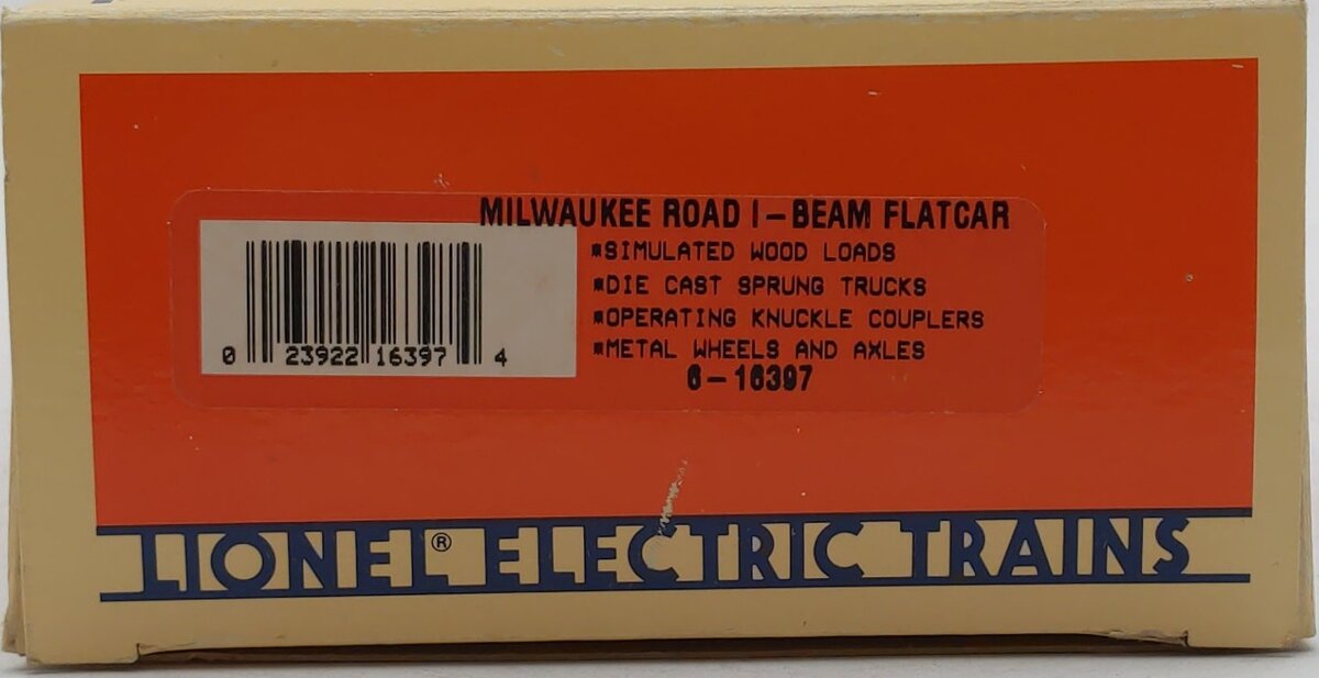 Lionel 6-16397 O Gauge Milwaukee Road I Beam Flatcar #16397 LN/Box