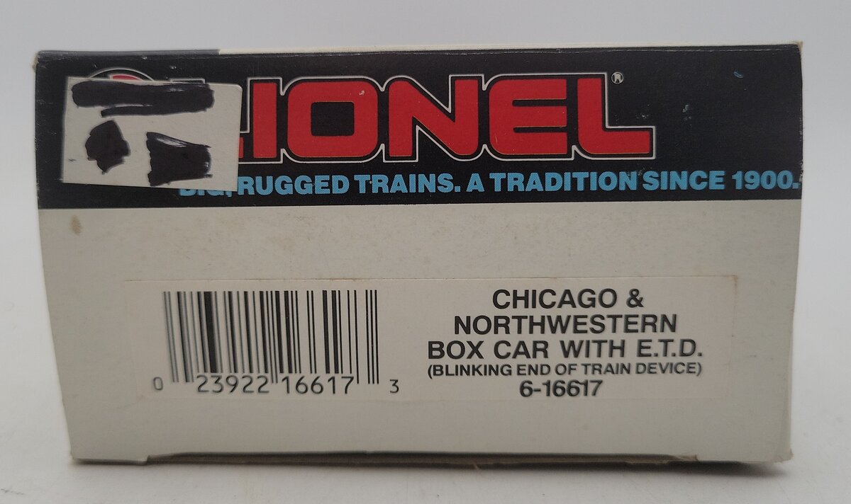 Lionel 6-16617 O Gauge Chicago & Northwestern Boxcar with ETD EX/Box
