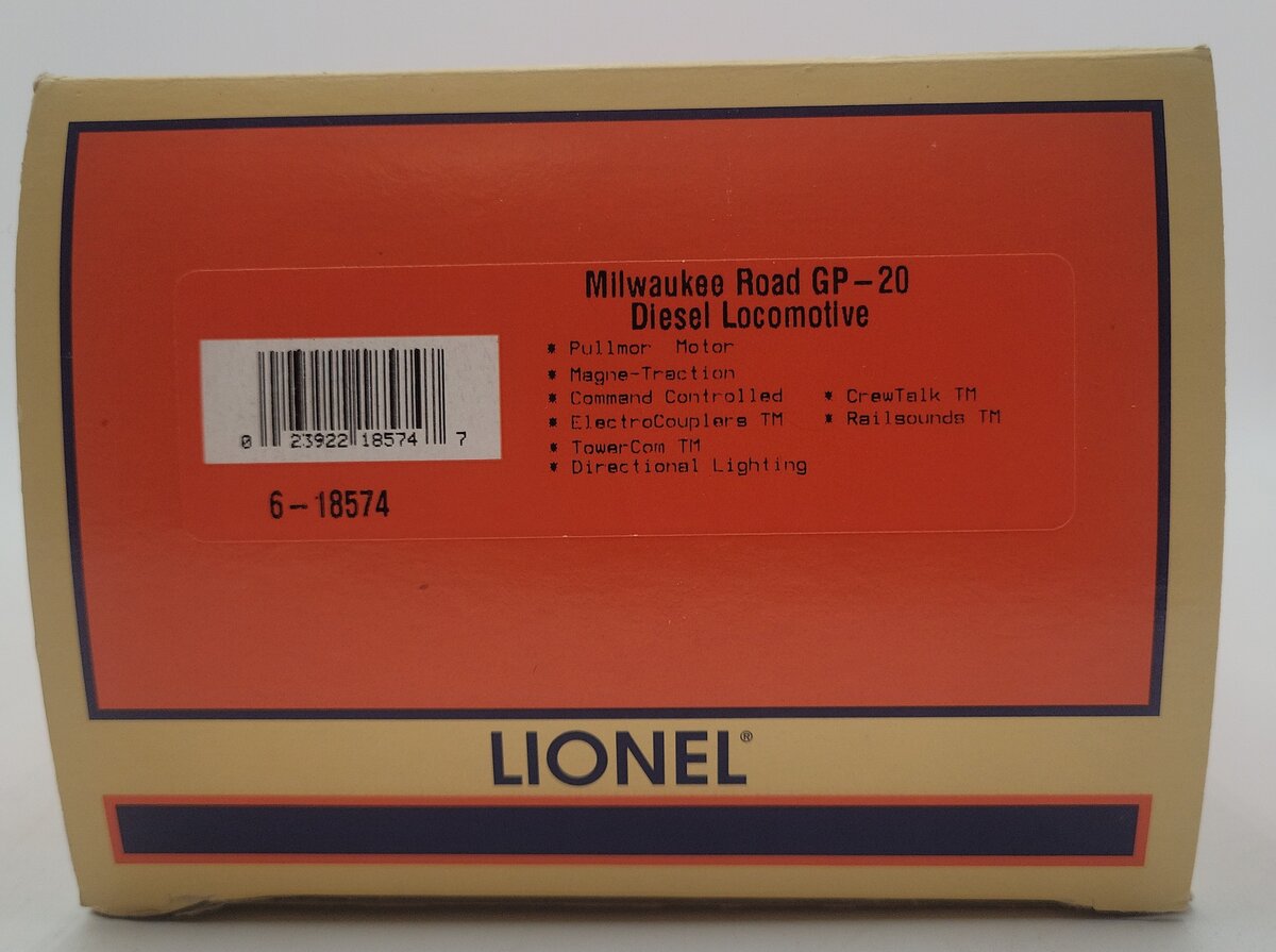 Lionel 6-18574 O Gauge Milwaukee Road GP-20 Diesel Locomotive #2381 EX/Box
