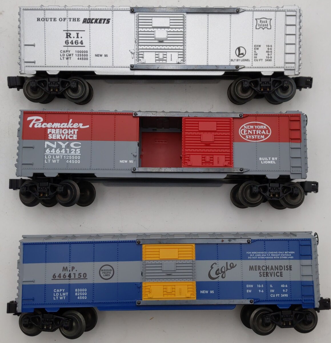 Lionel 6-19266 O Gauge 6464 Series III Boxcars (Set of 3) EX/Box