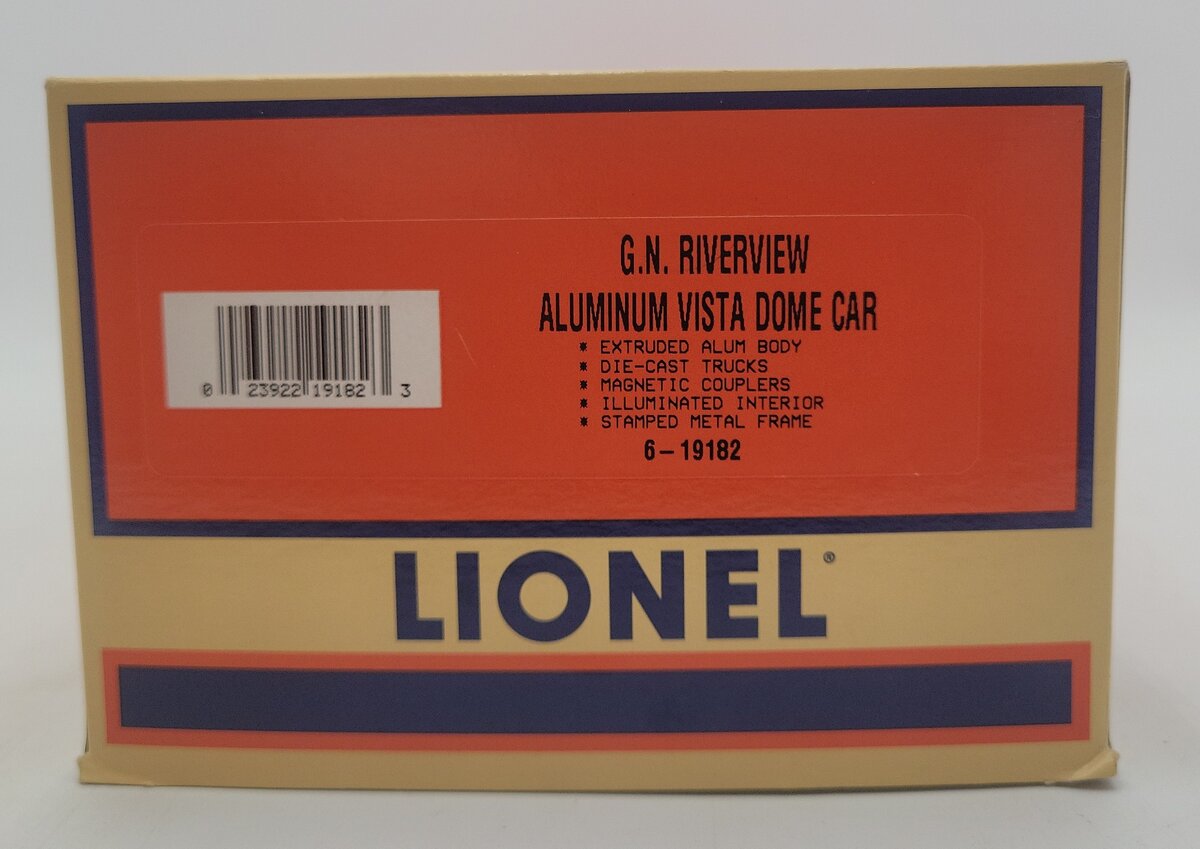 Lionel 6-19182 O Gauge Great Northern Aluminum Full Vista Dome Car #1395 EX/Box