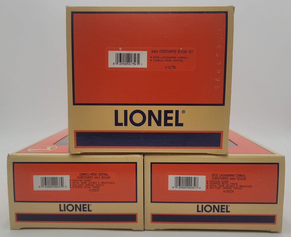 Lionel 6-21756 O Gauge Overstamped CR/PC Boxcars (Set of 2) LN/Box