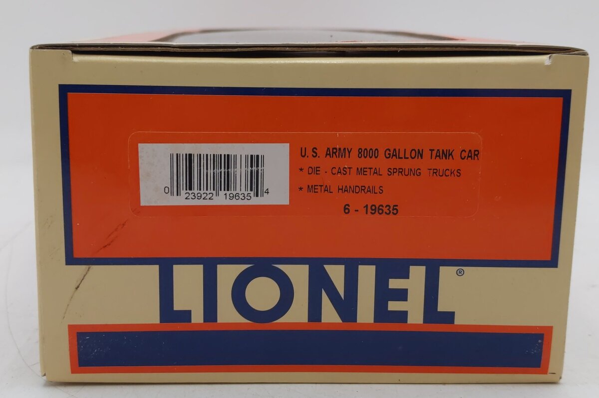 Lionel 6-19635 O Gauge U.S Army 8000 Gallon Tank Car #10936 LN/Box