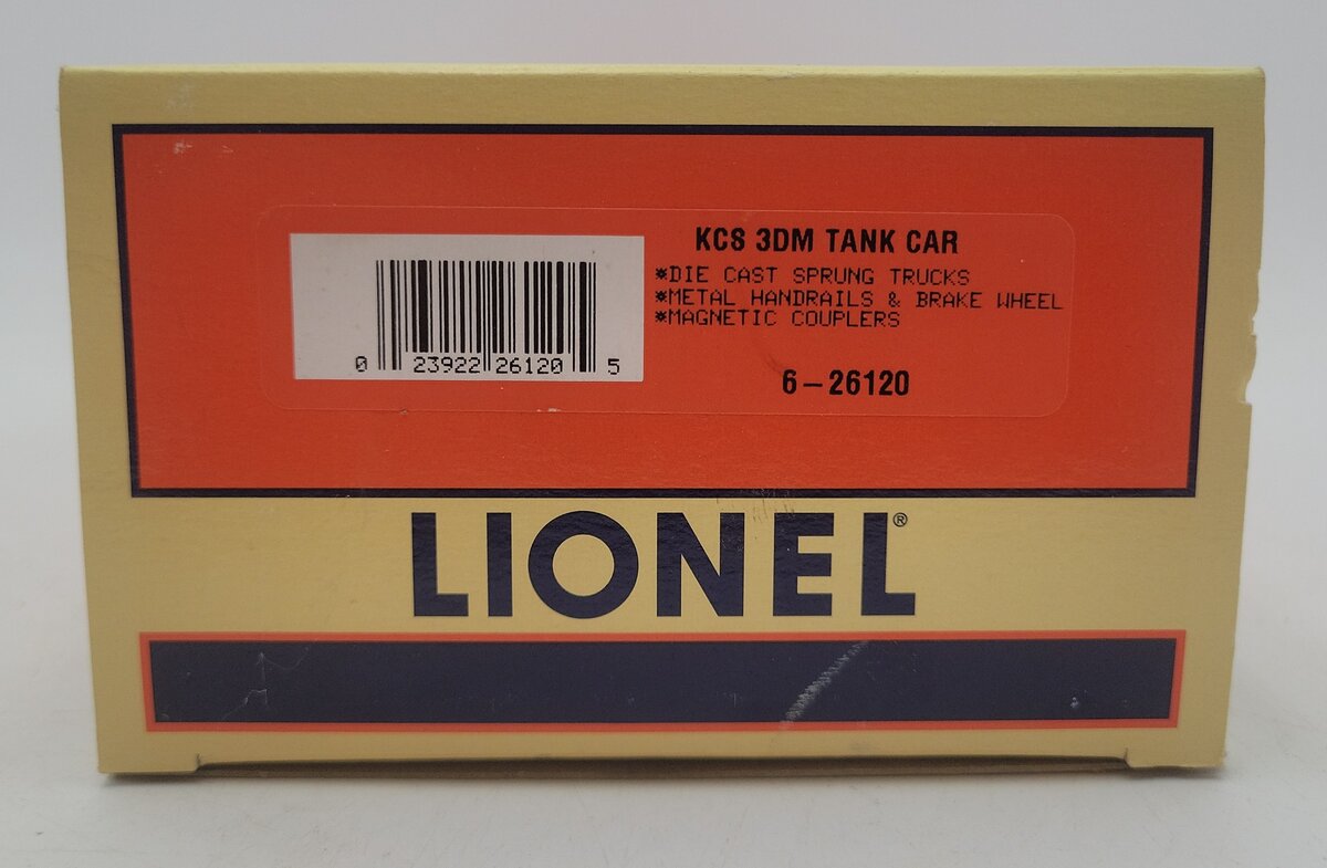 Lionel 6-26120 O Kansas City Southern 3-Dome Tank Car #1229 EX/Box