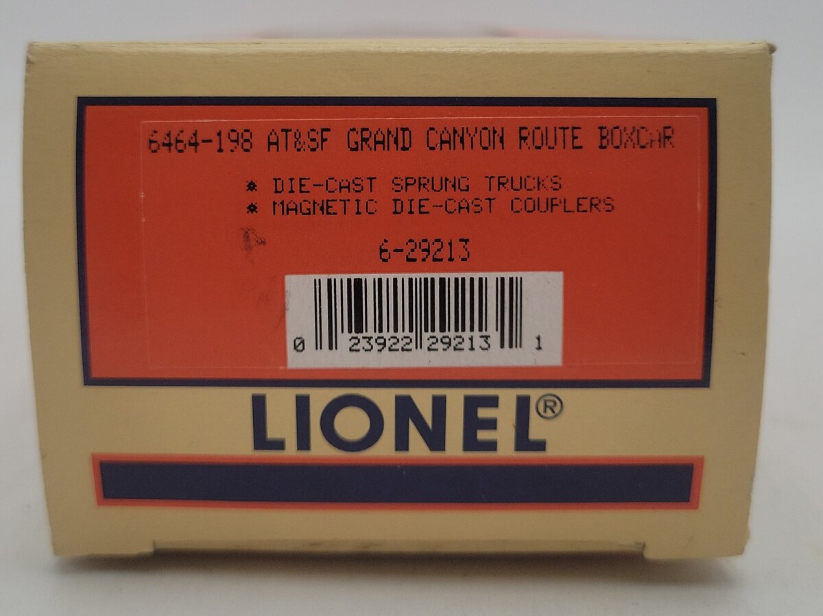 Lionel 6-29213 O Gauge AT&SF Grand Canyon Route Boxcar #6464-198 LN/Box