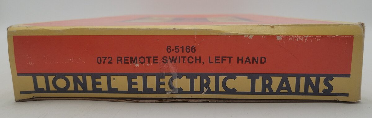 Lionel 6-5166 O72 Left Hand Remote Switch/Turnout VG/Box