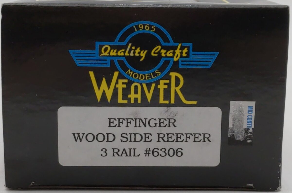 Weaver 6306 O Gauge Effinger Wood Side Reefer - 3 Rail LN/Box