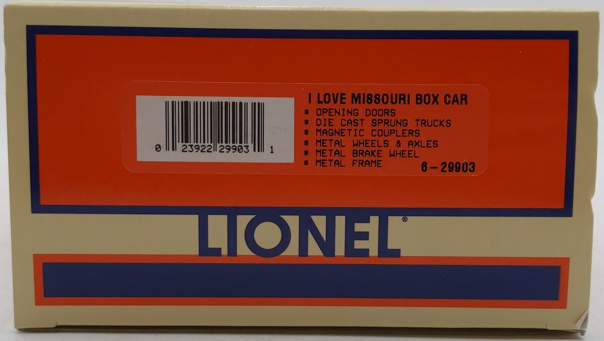 Lionel 6-29903 O Gauge I Love Missouri Boxcar LN/Box