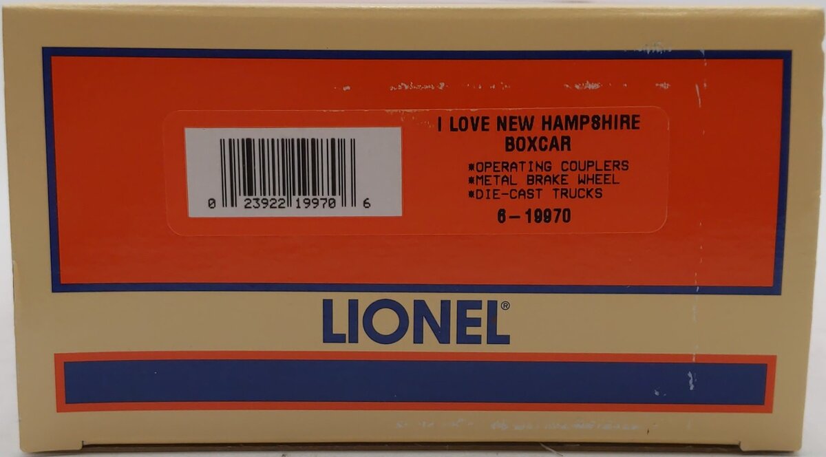 Lionel 6-19970 O Gauge I Love New Hampshire Boxcar #9700 LN/Box