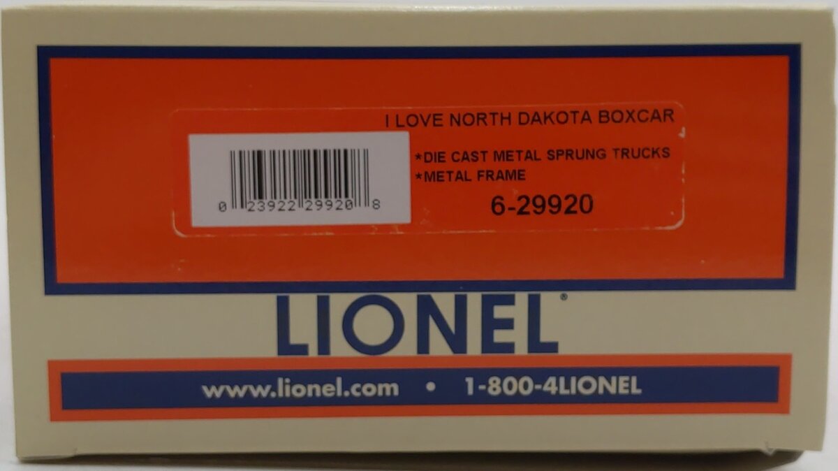 Lionel 6-29920 I Love North Dakota Boxcar LN/Box