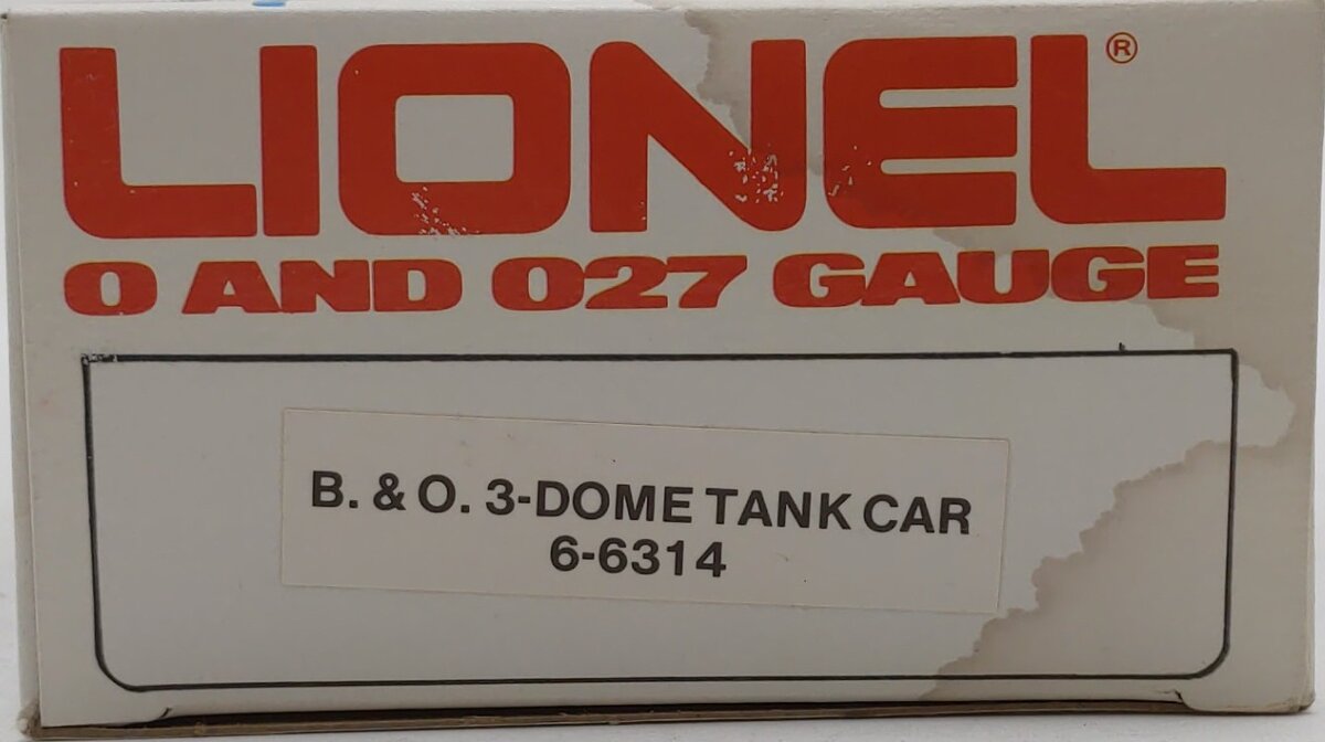 Lionel 6-6314 O Gauge Baltimore & Ohio Triple Dome Tank Car EX/Box